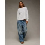 AE Everyday Luxe Long Sleeve T-Shirt - Heather Gray