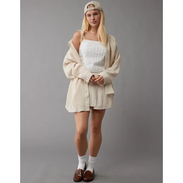 AE Go Big Oversized Shirt - Tan