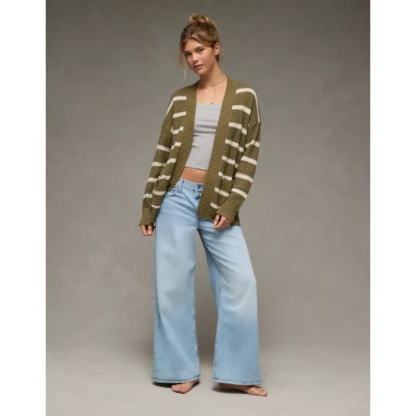 AE Open Knit Cardigan - Washed Olive