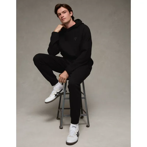 AE 24/7 Textured Hoodie - Black