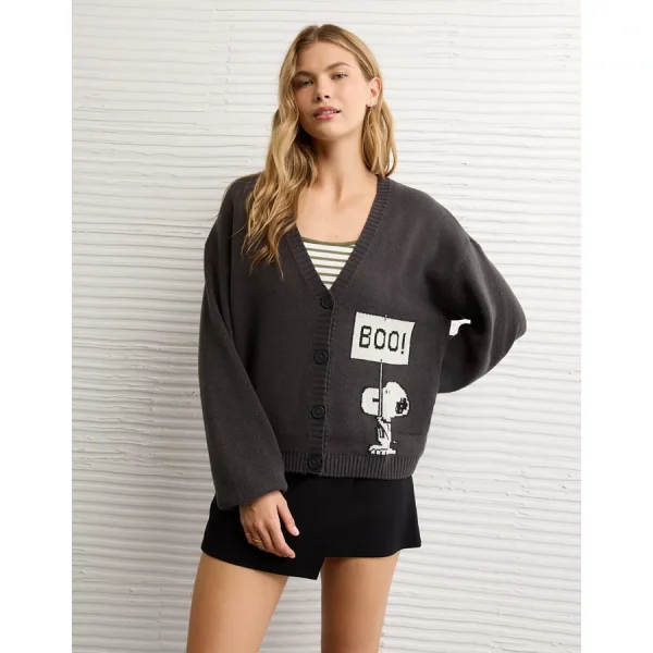 AE Snoopy Halloween Cardigan - Black