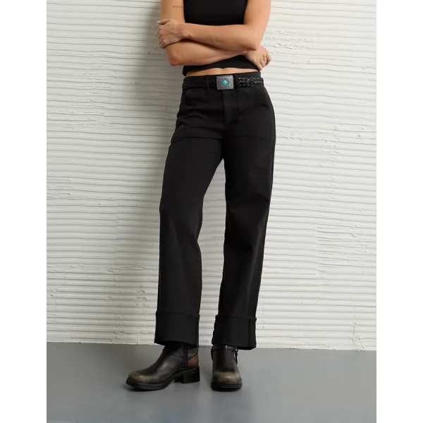 AE Stretch High-Waisted Utility Stovepipe Pant - Onyx Black