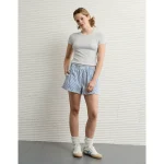 AE Waffle Hey Baby Tee - Light Heather Gray