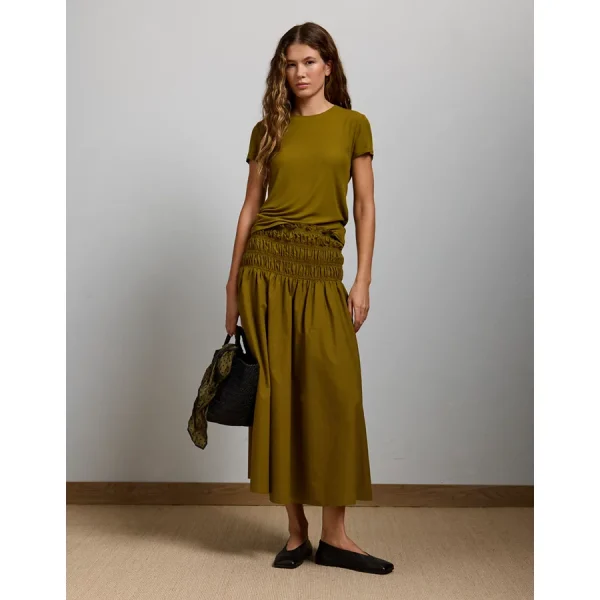 AE77 Premium Poplin Skirt - Olive