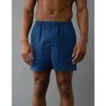 AEO Men's Poplin Classic Pocket Boxer Short - Navy
