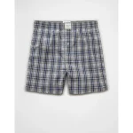 AEO Plaid Stretch Boxer Short - Olive