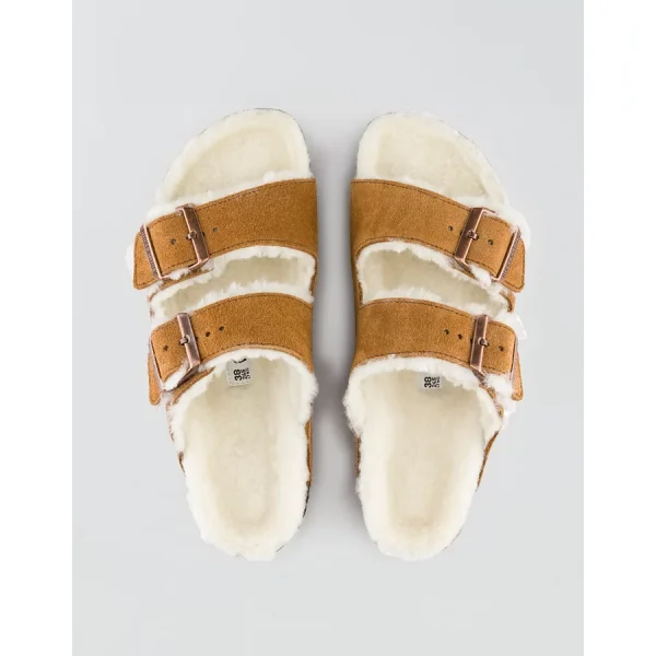 Birkenstock Shearling Arizona Sandal - Brown