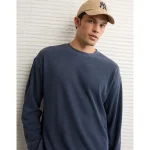 AE Boxy Washed Thermal Shirt - Navy