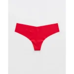 SMOOTHEZ No Show Thong Underwear - Bright Red