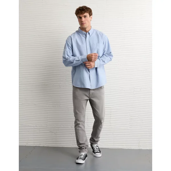 AE EasyFlex Ripped Athletic Skinny Jean - Light Faded Gray