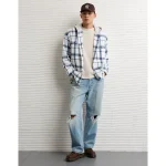 AE Hooded Flannel Shirt - White