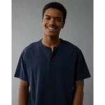 AE Lived-In Henley T-Shirt - Navy