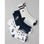 AE Peanuts Classic Crew Socks 3-Pack - Blue