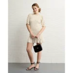 AE Puff Sleeve Smocked Mini Dress - Cream