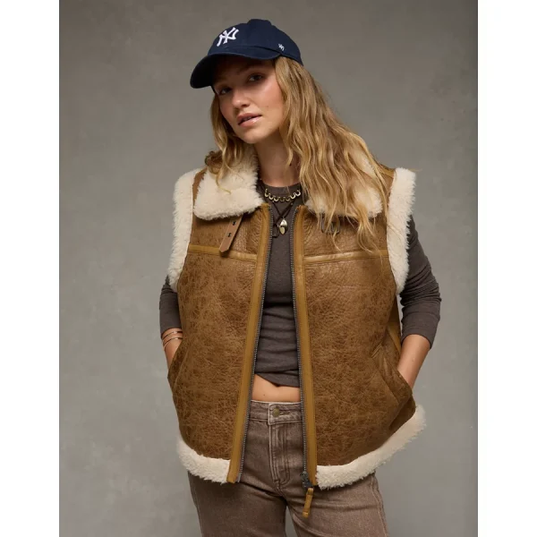 AE Shearling Vest - Camel