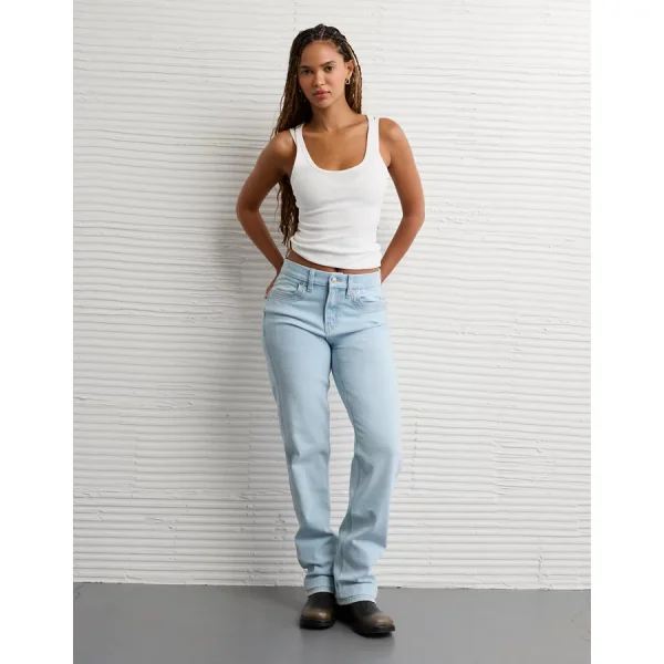 AE Stretch Curvy Straight Jean - Indigo Acid