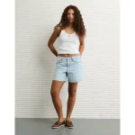 AE 6" Strigid Super High-Waisted Relaxed Denim Short - Light Tinted Wash