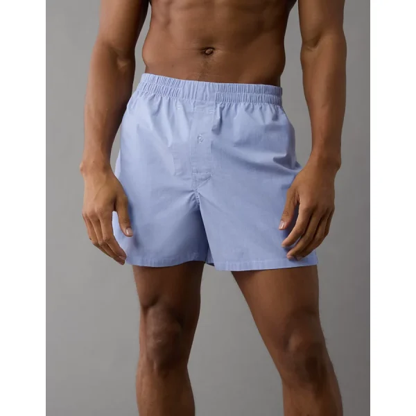 AEO Men's Poplin Classic Pocket Boxer Short - Blue