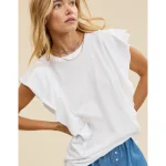 Aerie Flutter Sleeve T-Shirt - White