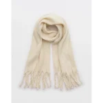 Aerie Fuzzy Knit Scarf - Natural