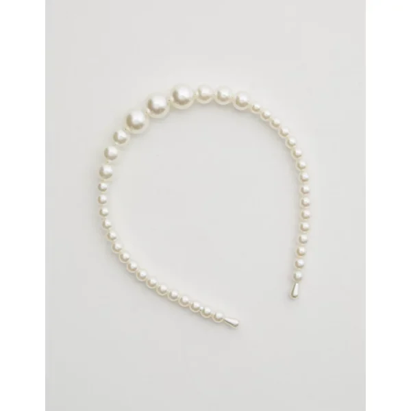 Aerie Pearl Headband - White