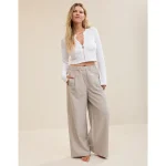 Aerie Stripe Trouser - Stone Harbor