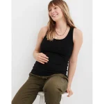 Mama By Aerie™ Ribbed Basic Tank Top - True Black