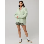 OFFLINE By Aerie Cloud Fleece Quarter Zip Sweatshirt - Dusty Sage