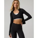 OFFLINE By Aerie Real Me XTRA Rib Switch Up V-Neck Sports Bra - True Black