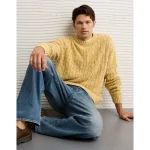 AE Fisherman Crew Neck Sweater - Natural Yellow