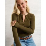 AE Long Sleeve Henley T-Shirt - Briar