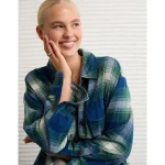 AE Plaid Button-Up Shirt - Deep Forest Green