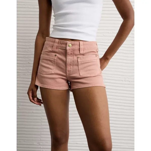 AE Stretch Denim Perfect Shortie - Coral