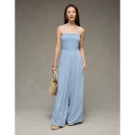 AE Sunchaser Knit Babydoll Jumpsuit - Light Blue