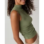 OFFLINE By Aerie Real Me XTRA Mock Neck Tank Top - Olive Fun