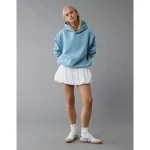 AE High-Waisted Smocked Bubble Skirt - White