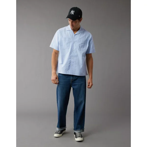 AE Poolside Button-Up Shirt - Powder Blue