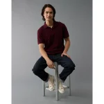 AE Slub Polo Shirt - Burgundy