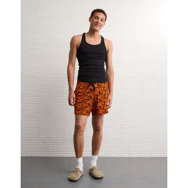 AE Sofa Surfin' 6" Snoopy Mesh Lounge Short - Orange