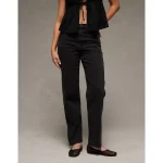 AE Strigid Super High-Waisted Baggy Straight Jean - Black Obsidian