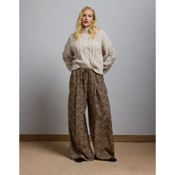 AE77 Premium Silk Leopard Pant - Multi