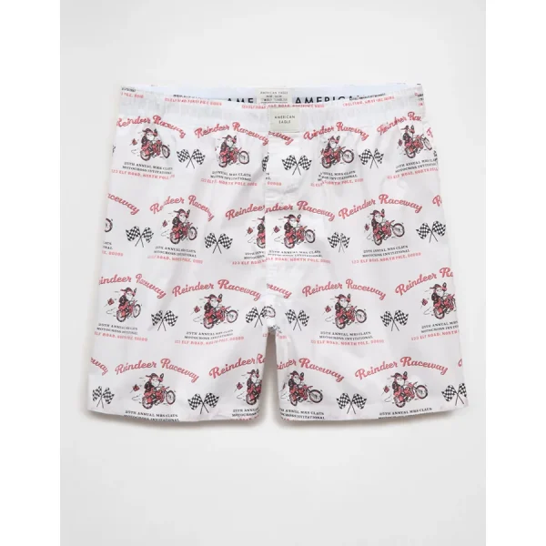 AEO Santa Motorcycle Stretch Classic Boxer Short - White