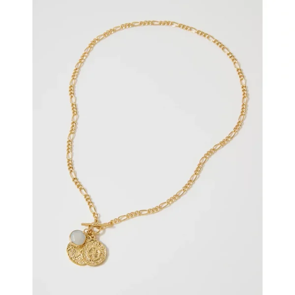 Aerie Colored Stone Charm Necklace - Gold