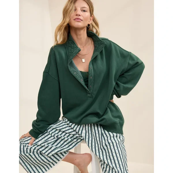 Aerie Oh Snap! Sweatshirt - Rugged Green