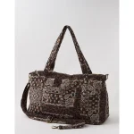 Aerie Quilted Duffle Bag - Brown