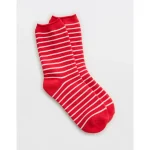 Aerie Terry Crew Socks - Bright Red