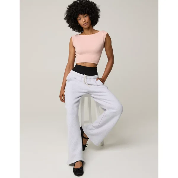 OFFLINE By Aerie Cloud Fleece Trouser - Light Heather Gray