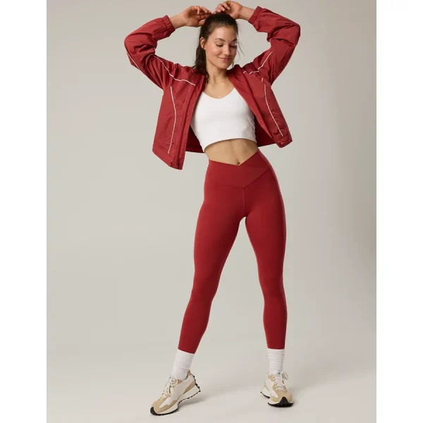 OFFLINE By Aerie Real Me High Waisted Crossover Legging - Summer Burgundy