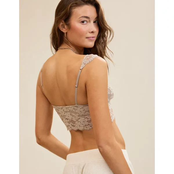 Show Off Chenille Lace Wireless Bralette - Stone Harbor