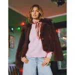 AE Faux Fur Coat - Brown